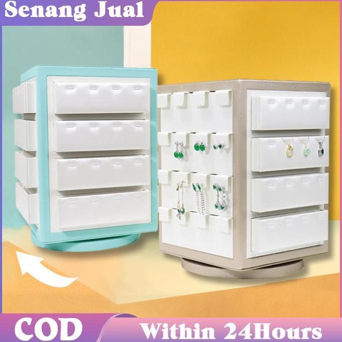 MABUROO Display Putar Perhiasan Display Kalung Putar Display Cincin Putar Serba Guna Manual