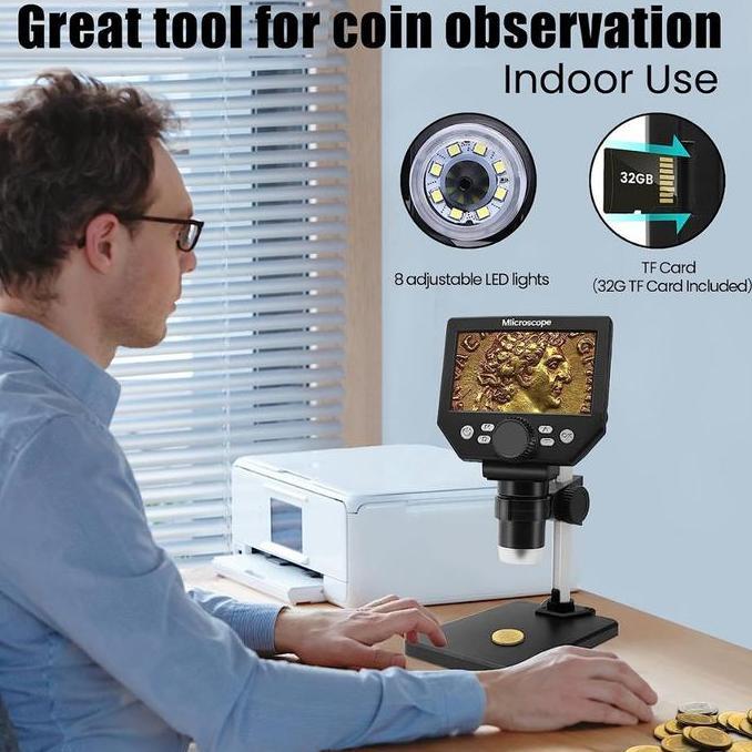 Microscope Digital 1000x Trinocular Mikroskop Trinikuler Mikroskop Digital Mechanic 10Mp Pembesaran 