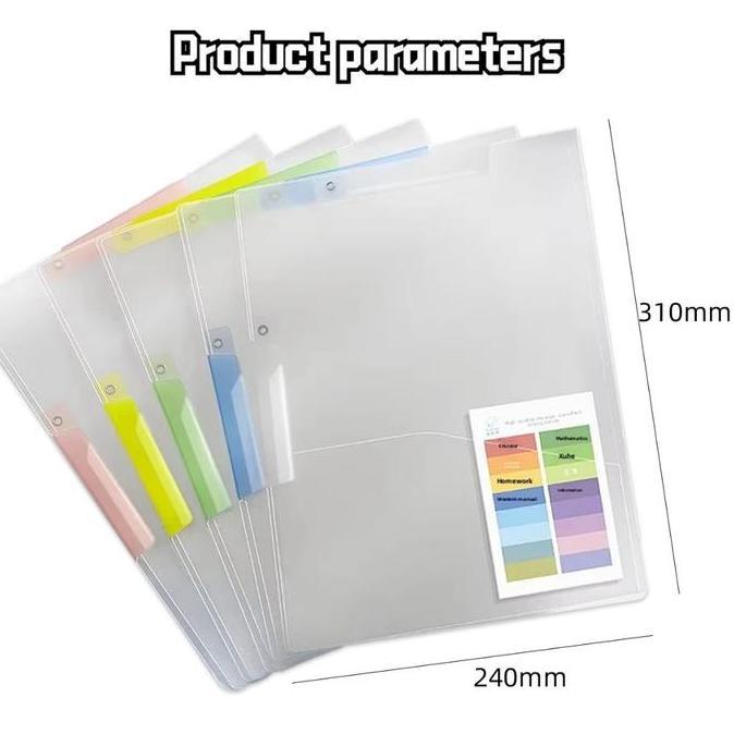 CENDASTRI File Folder Map Penawaran A3/A4 Document Map Plastik Transparan Clear Sleeves 5PCS/Bag
