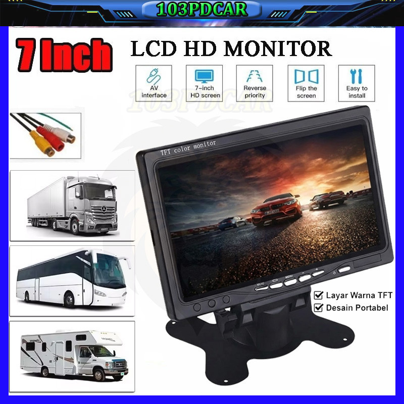 (Original)7 Inch LCD TFT Monitor Kamera Parkir Mobil Monitor Mobil Layar Monitor Mobil TFT LCD 7 Inc