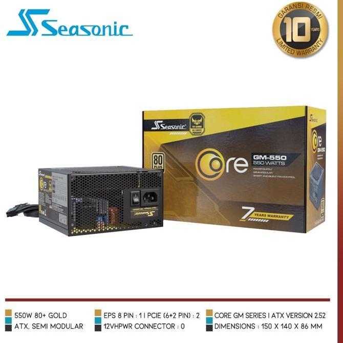 HARGA DISC - Seasonic Core Gold GM-550 -550W Semi Modular 80+ Gold Certified