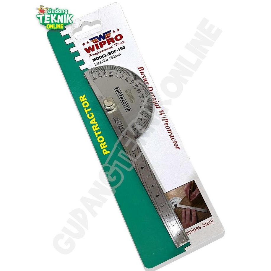 PHRENA Penggaris Busur Derajat 6" WIPRO BDP-150 / Mister Garis Busur Sudut Radius Alat Ukur Sudut 6 