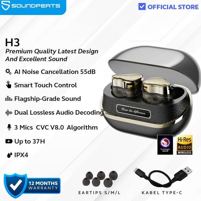 Cezu - Soundpeats H3 Wireless Noise Reduction With Snapdragon Sound & Aptx Lossless