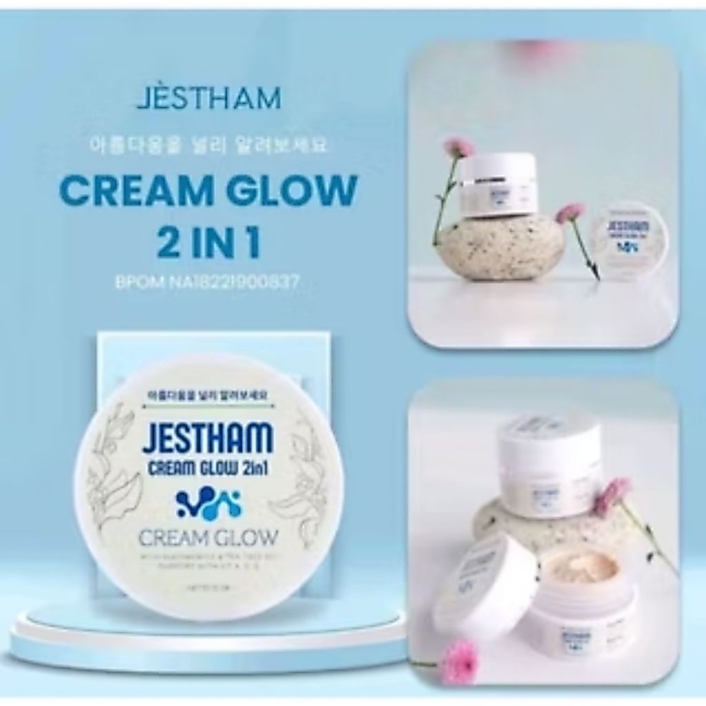 PROMO STOK TERBATAS CREAM GLOW 2IN1 JESTHAM || HALAL&BPOM || FLASH SALE 8.8 || MENGHILANGKAN BEKAS J