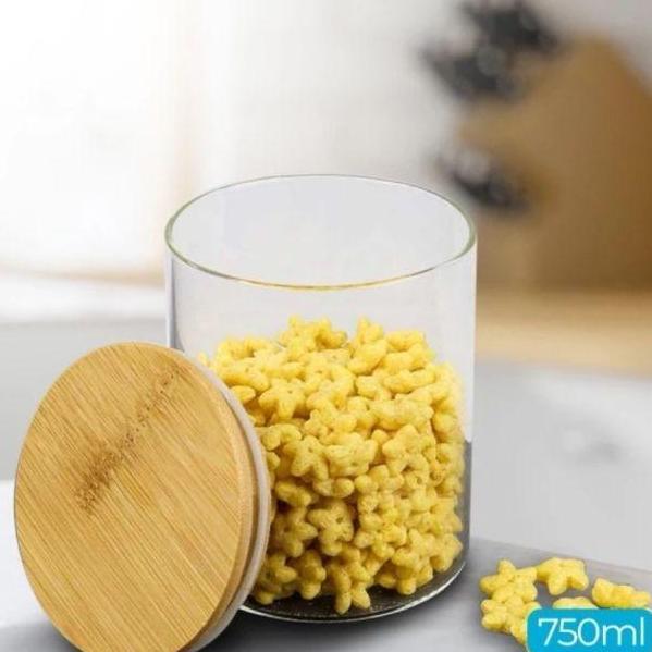 Jar Glass w/ Bamboo Lid 750ml
