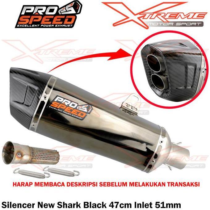 Super Hot, Knalpot Prospeed Shark Black V Strom Vstrom 250 Sx Adventure Fullsystem
