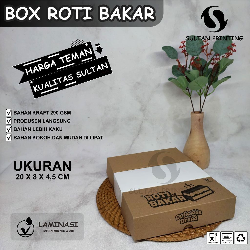 Box Roti Bakar/Box Roti Bakar Setengah Porsi/Box Roti Bakar Bandung