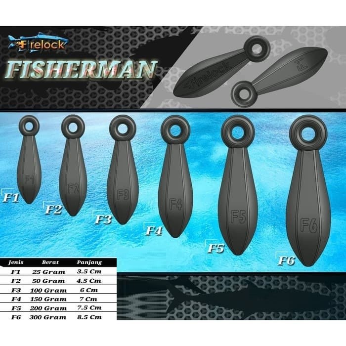 Timah pancing Timah Bandul Firelock Fisherman Per KG