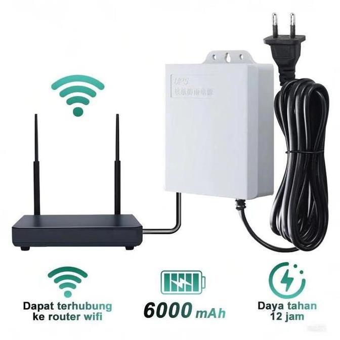 Ups 6000mAH Ups Mini 12v Untuk Wifi Ups Mini 12 Volt Ups Wifi Ups Cctv Ups Dc Mini Ups 12V2A