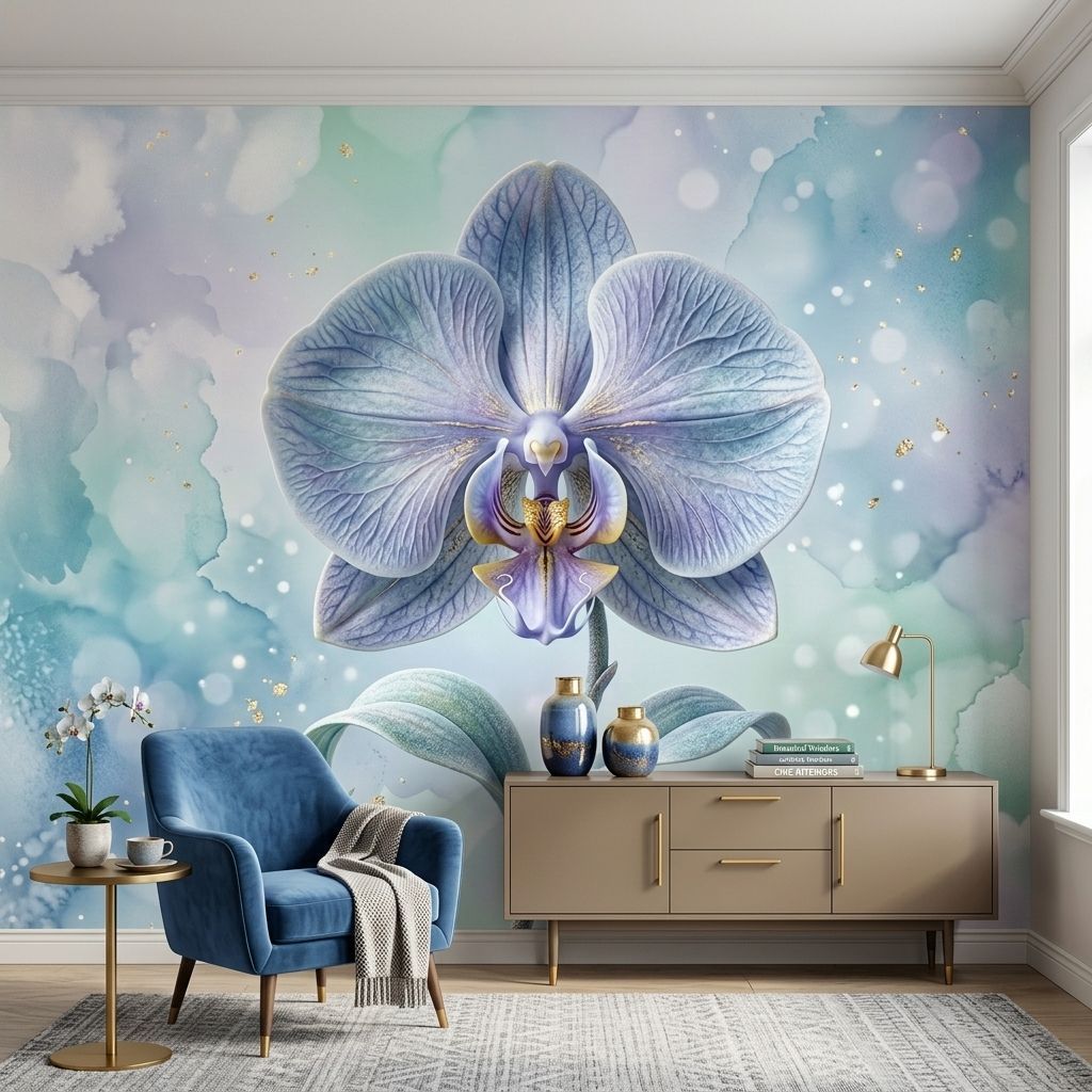 Wallpaper Dinding 3D Bunga Mewah Custom 3107-3