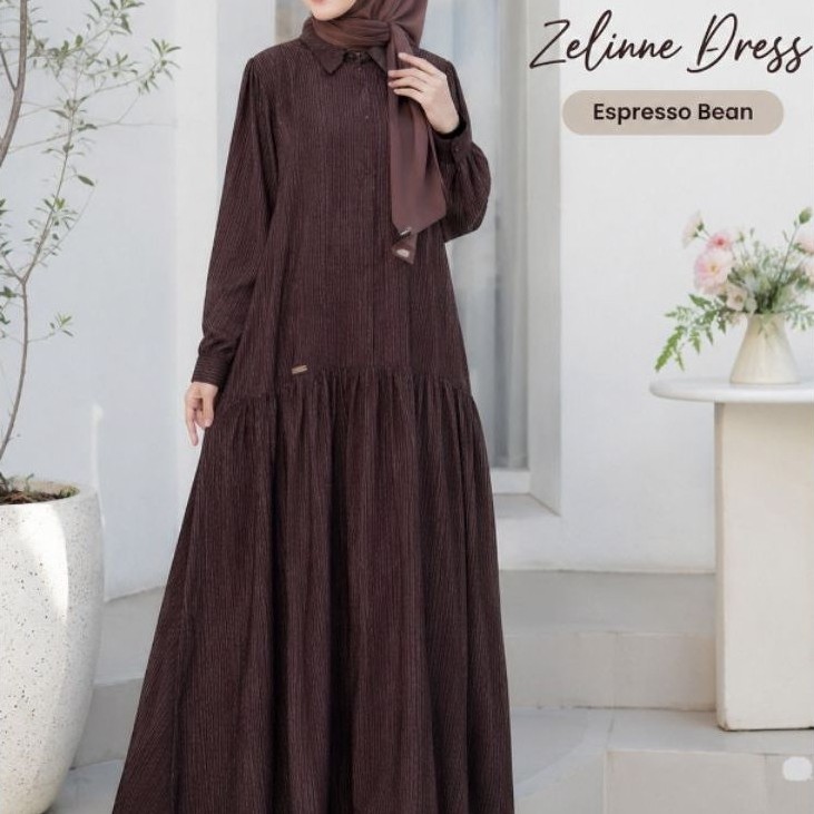 GAMIS ZELLINE BY AURORA HIJAB (GAMIS SAJA) // GAMIS SUARI RAYON TWILL MOTIF GARIS