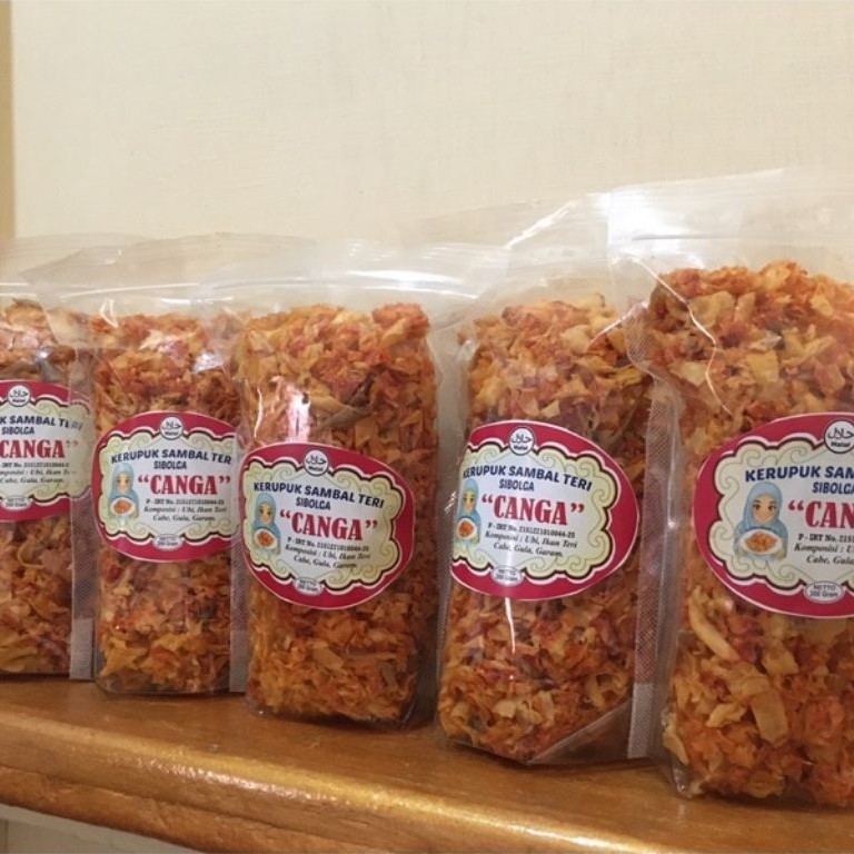 keripik sambal teri canga pedas manis gurih khas Sibolga