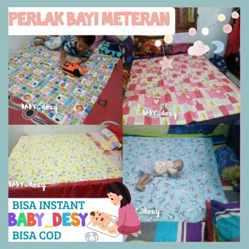 PERLAK BAYI METERAN / ALAS OMPOL BAYI / KARPET BAYI WATERPROOF / PERLAK BAYI SUPER JUMBO SATU KASUR