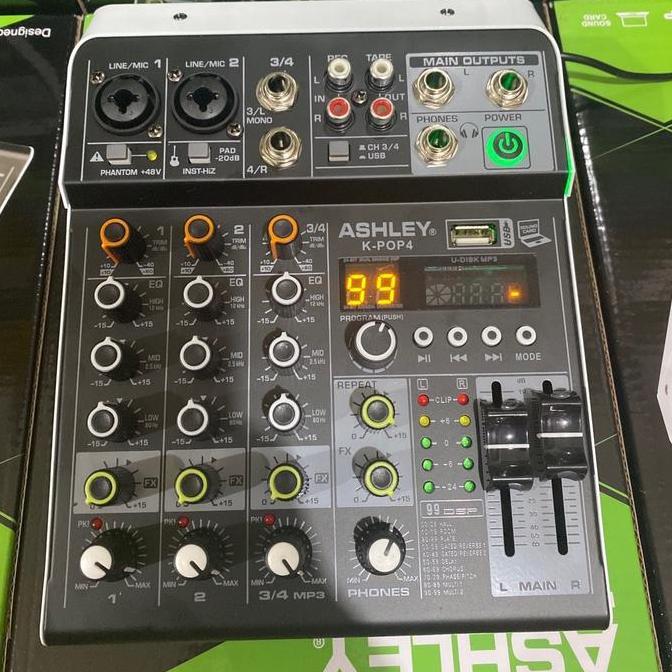 Myus- Mixer Audio Ashley K-Pop 4 4Ch Usb Bluetooth Soundcard Monitor Pc Iron
