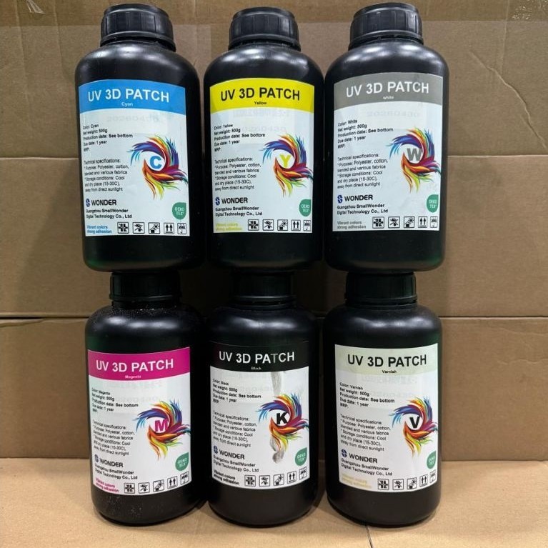 Tinta UV 3D patch, Tinta UV super soft. Tinta UV elastis.
