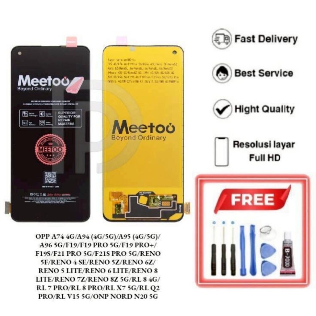 LCD MEETOO REALME 7 PRO / 8 4G / 8 PRO / X7 5G / Q2 PRO / V15 5G / ONEPLUS NORD N20 5G TOUCHSCREEN F