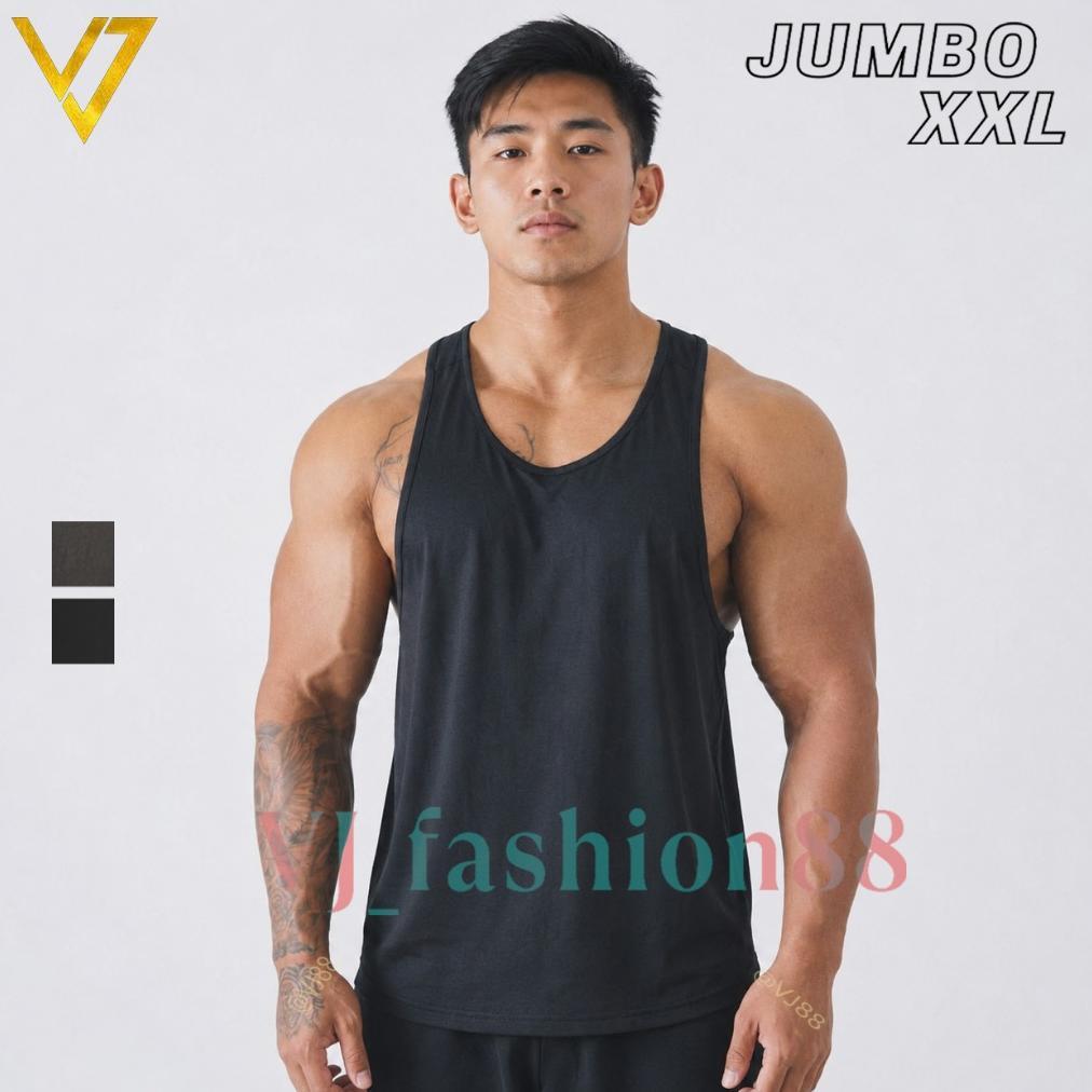 Singlet Tali Kecil Xxl Jumbo, Tanktop Gym Olahraga Pria Racerback