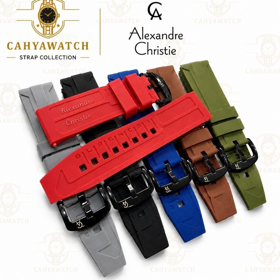 Tali Jam Tangan Alexandre Christie Rubber Strap Jam Alexandre Christie LOGO