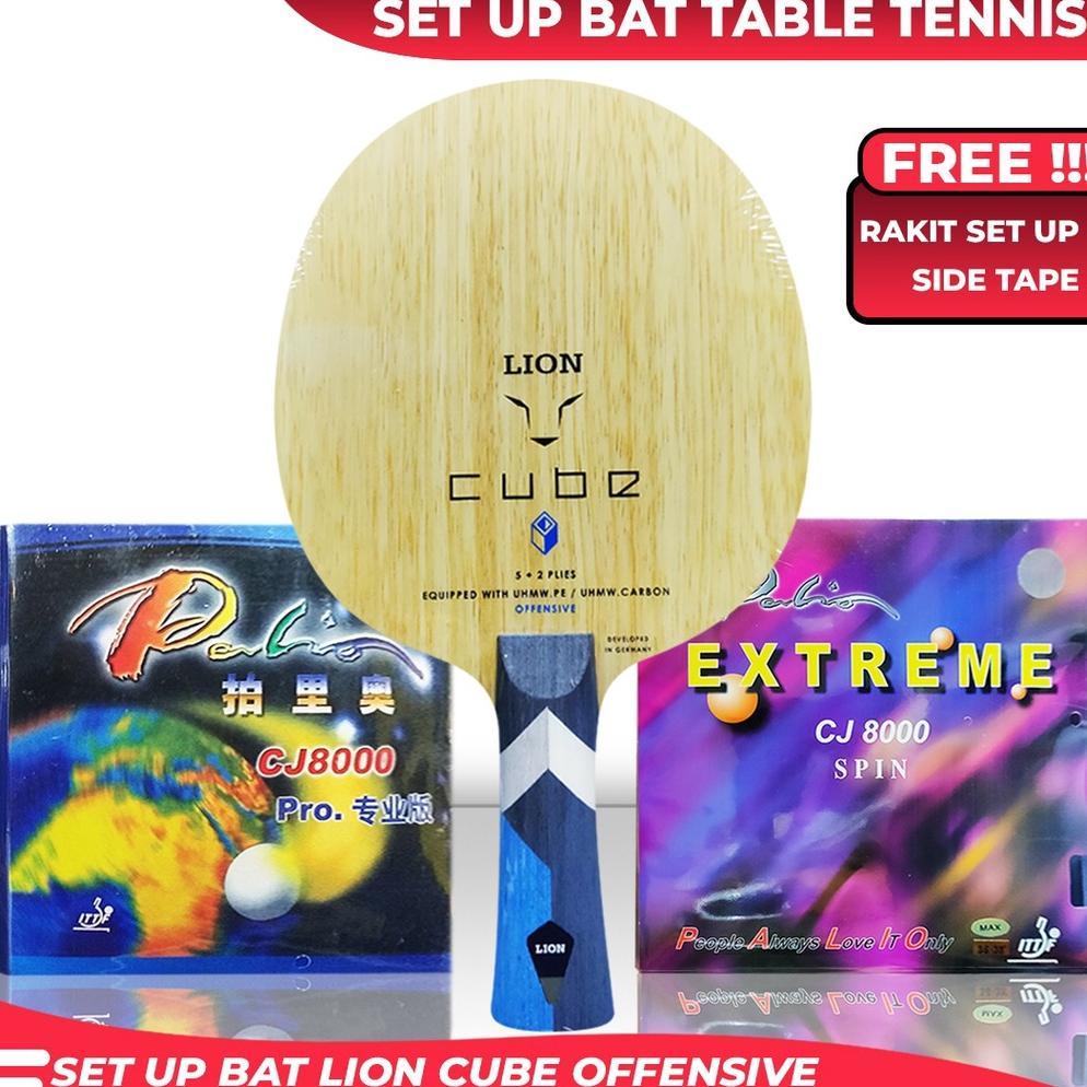 [ UVU ] Paket Bat Pingpong Rakitan Lion Cube OFF Palio CJ8000 Spin CJ8000 Pro
