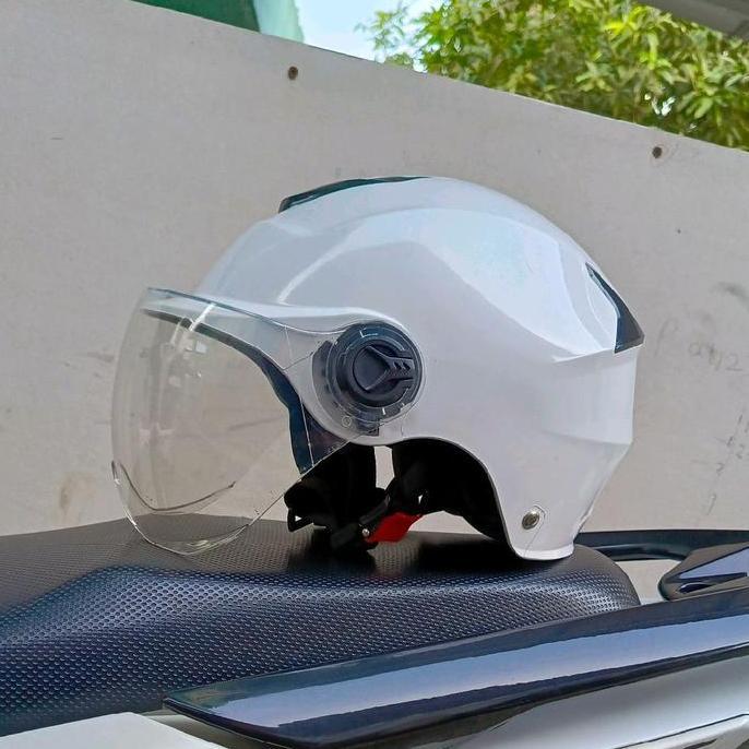 Helm Copy Index Polos Style untuk Berkendara Motor & Sepeda dengan Visor Transparan - Motorcycle | B
