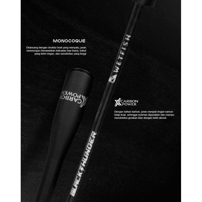 Mancingmania- Joran Wetfish Black Thunder Baitcasting Solid Sic