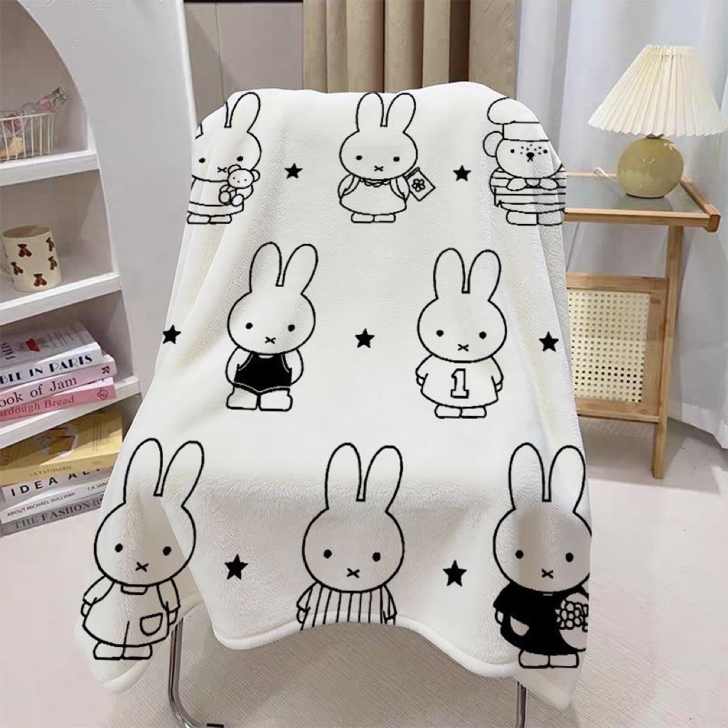 [PREORDER] Selimut Flannel Miffy 150 × 200 cm | Selimut AC, Sofa & Tidur Siang