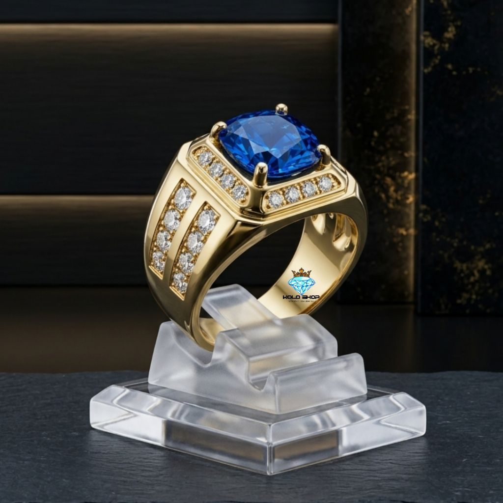 Cincin Titanium Pria Permata Premium Super Mewah