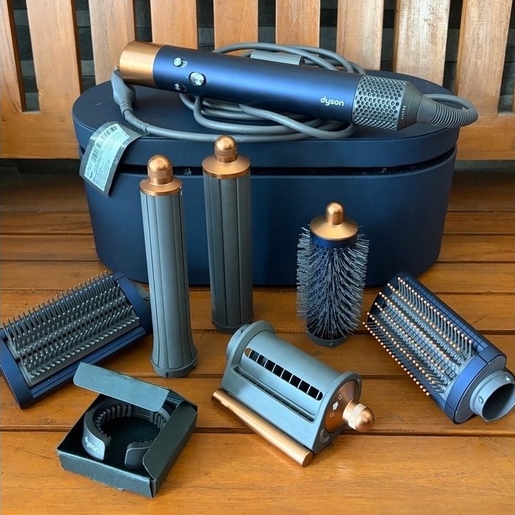 preloved dyson airwrap long barrel prussian blue/navy