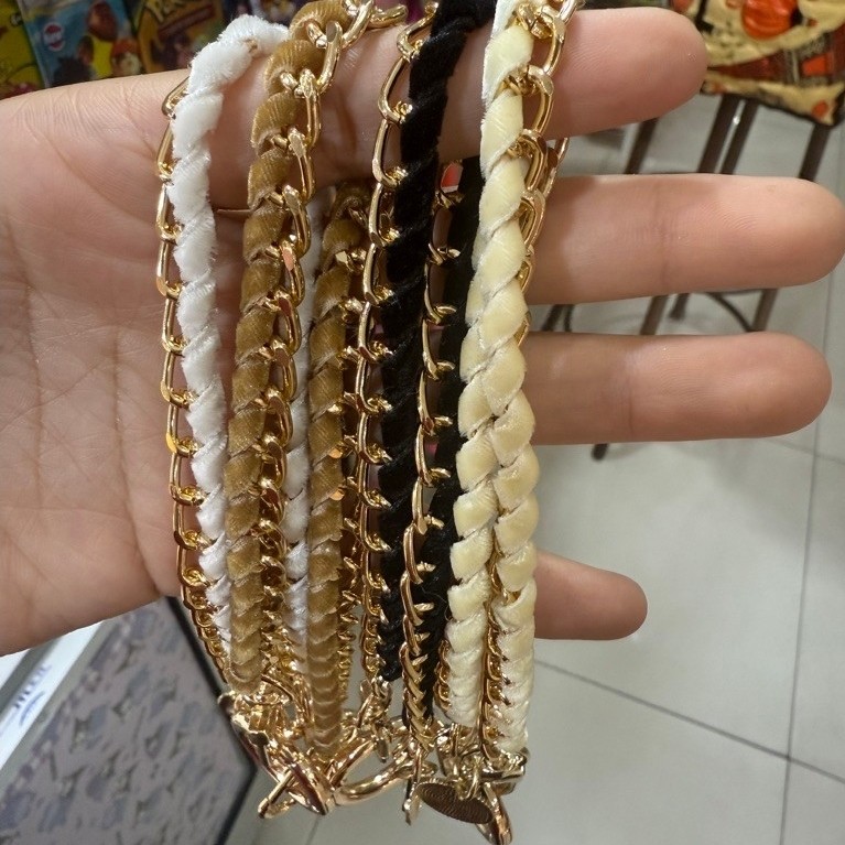 TALI PENDEK LANYARD GELANG TANGAN MODEL MEWAH Tali gantungan HP Lanyard handphone Gaya Chanel besi a