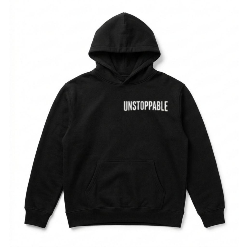 HOODIE BOXY 300GSM BLACK OVERSIZE UNSTOPPABLE