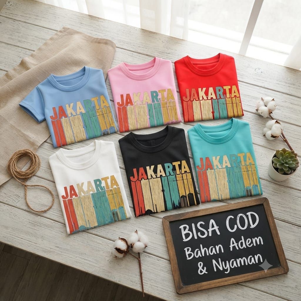 Kaos Anak Jakarta Vintage  | Baju Anak Skyline Monas Keren