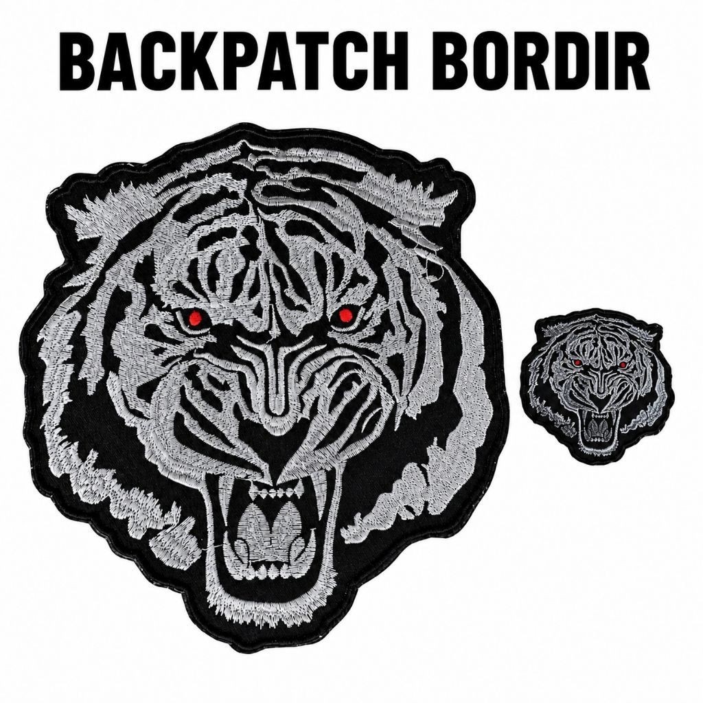 Backpatch/emblem jahit/emblem bordir/tempelan jaket hodie/logo macan putih