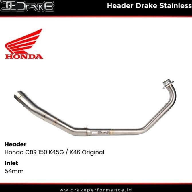 header DRAKE Stainless made by R9 CBR 150R K45G Facelift pnp leovince