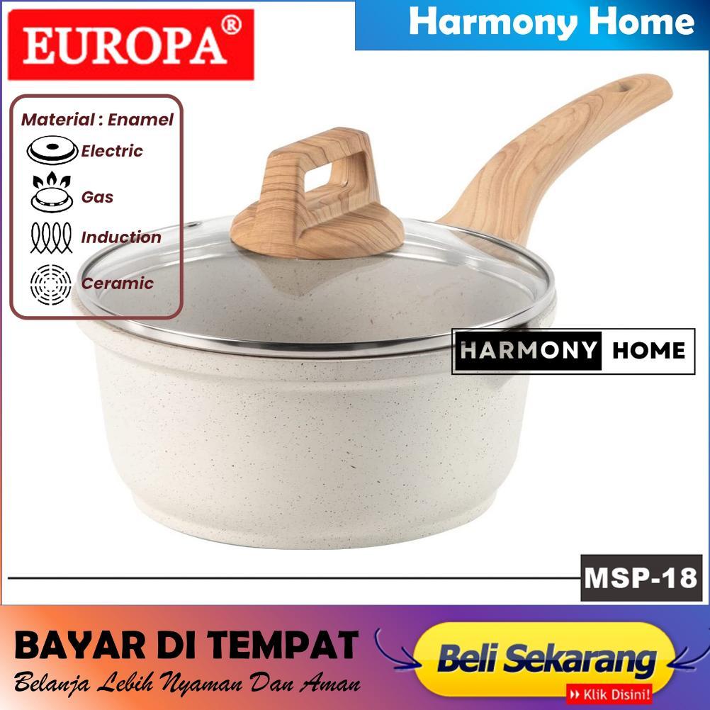 Europa White Marble MSP-18 Sauce Pan Panci Susu Anti Lengket 18 Sauce Pan Marble Panci Mie Induksi