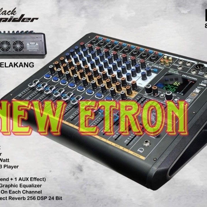 Power Mixer Black Spider ER 8 Power Mixer 8 Channel Murah Original  ( COD )