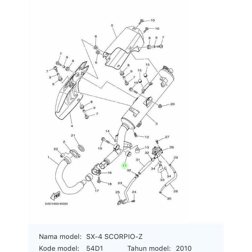 Karet Baut Gantungan Silencer Knalpot 5BP-F7424-10 Scoio Z