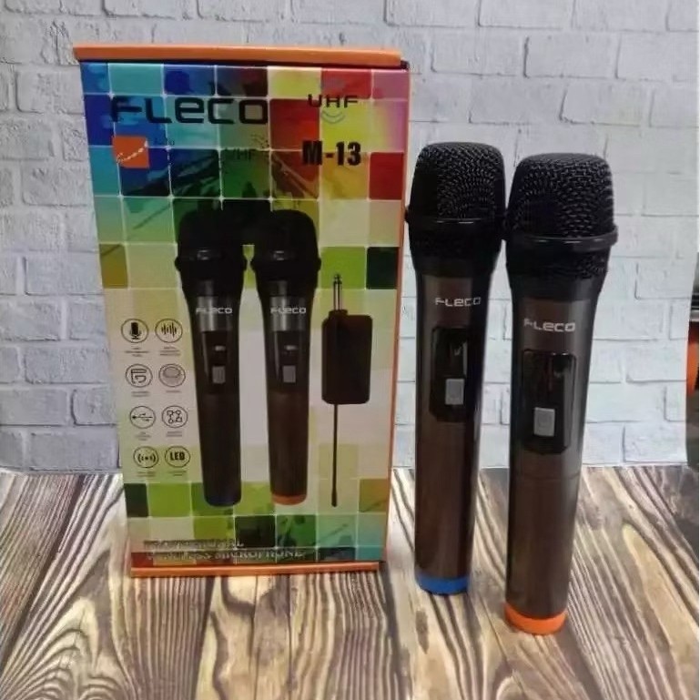 Microphone Fleco M-13/M-13A Wireless Mic Dual/Single Option MIC Karaoke