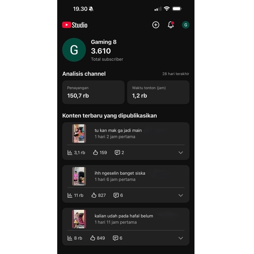 AKUN/CHANNEL YOUTUBE 1000 - 3000 SUBSCRIBER MURAH ORGANIK