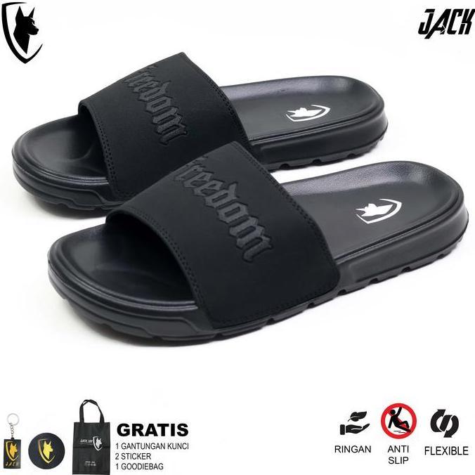 nevada_jars - sandal slide jack idn freedom black shoes pria sendal slop pria flip flop slipper sand