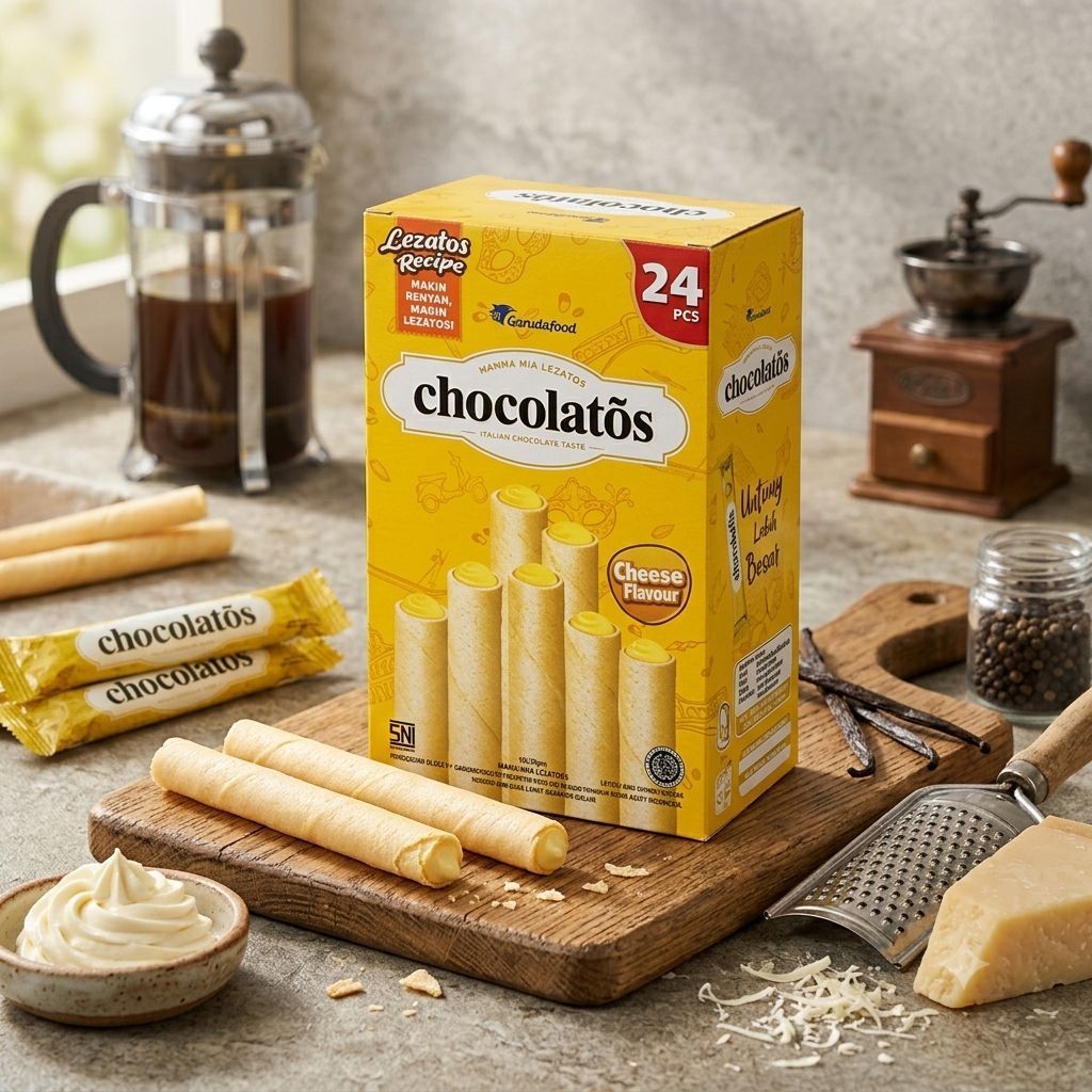 Chocolatos Wafer Roll Cheese Isi 24 Pcs Wafer Roll Keju Renyah Snack Camilan Box Original