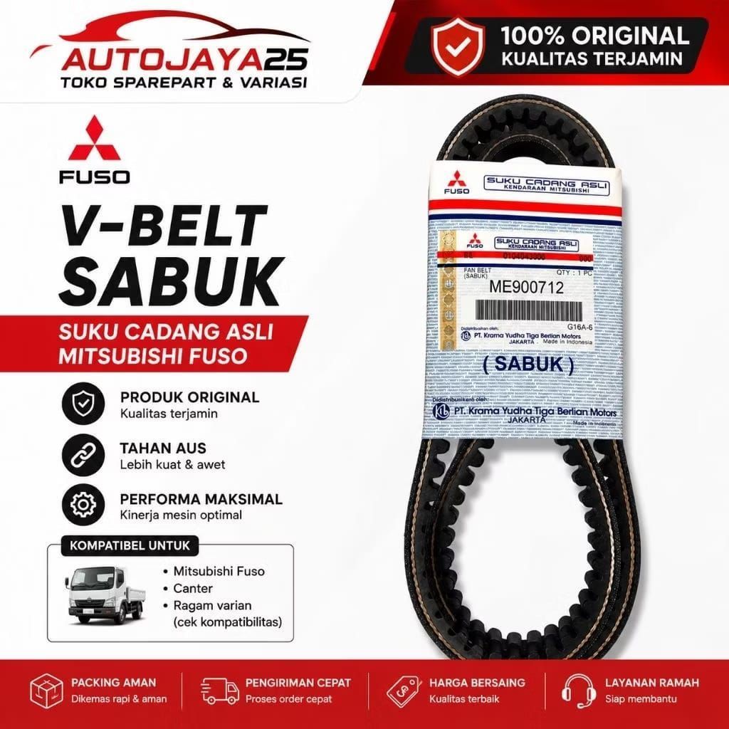 Fan Belt Vanbelt Tali Kipas Mitsubishi PS100 PS120 ME900712 Original Asli Mitsubishi 100%