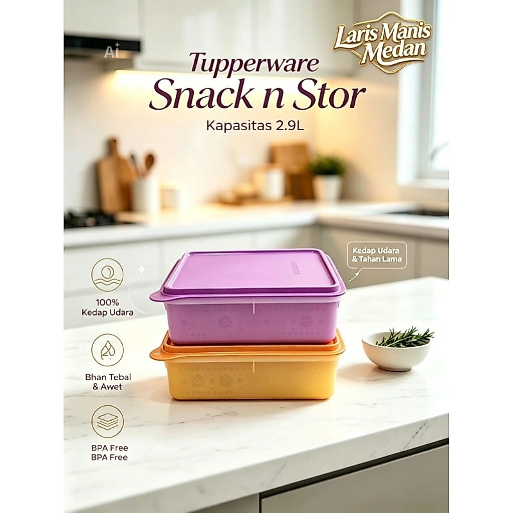 (Ready Medan) Tupperware Mosaic Snack Stor 1pcs New