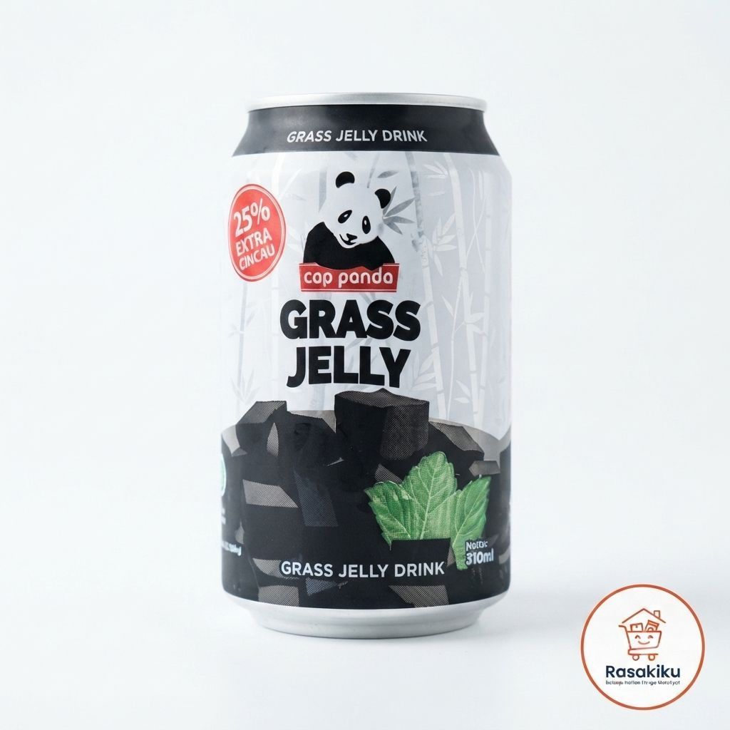 Cap Panda Cincau Hitam Kaleng 310 ml - Minuman Grass Jelly Segar Rasakiku