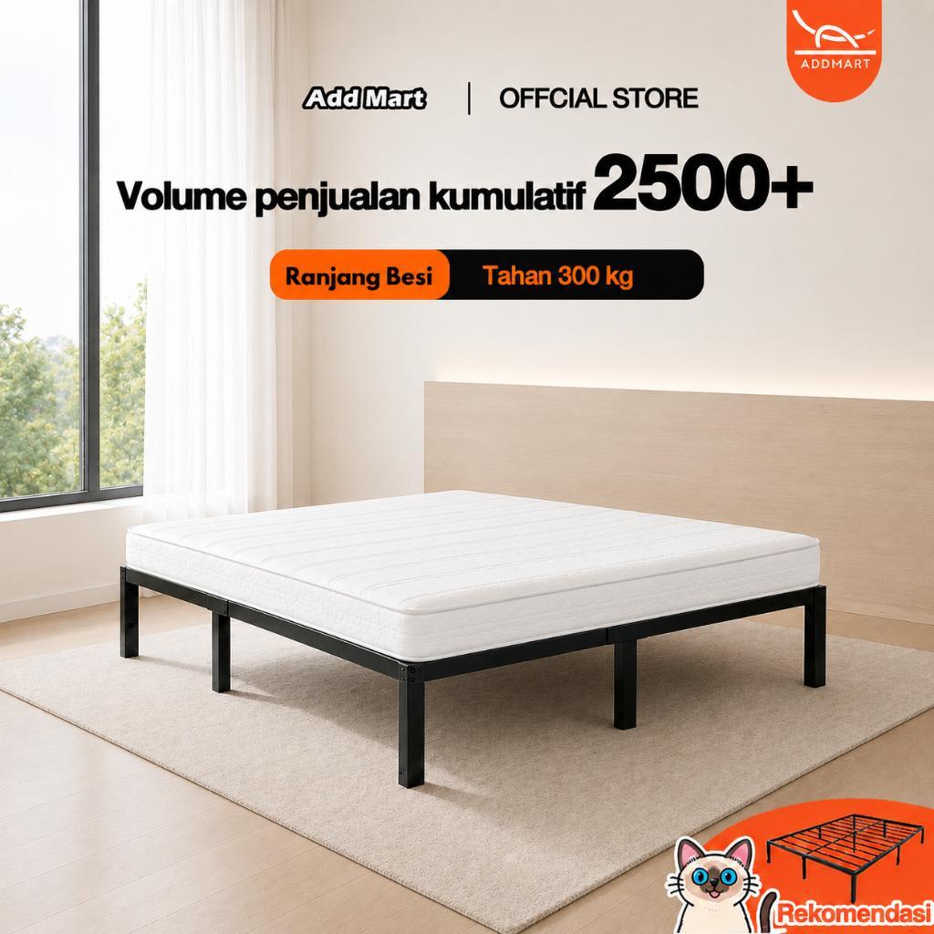 Ranjang Besi Tanpa Kepala Dipan Minimalis Bongkar Pasang Kuat Untuk Kost 100X200 180X200