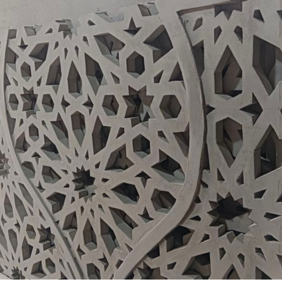 Krawangan GRC Cetak Tebal 3cm Ornamen Dinding Luar Rumah Mewah Per Meter