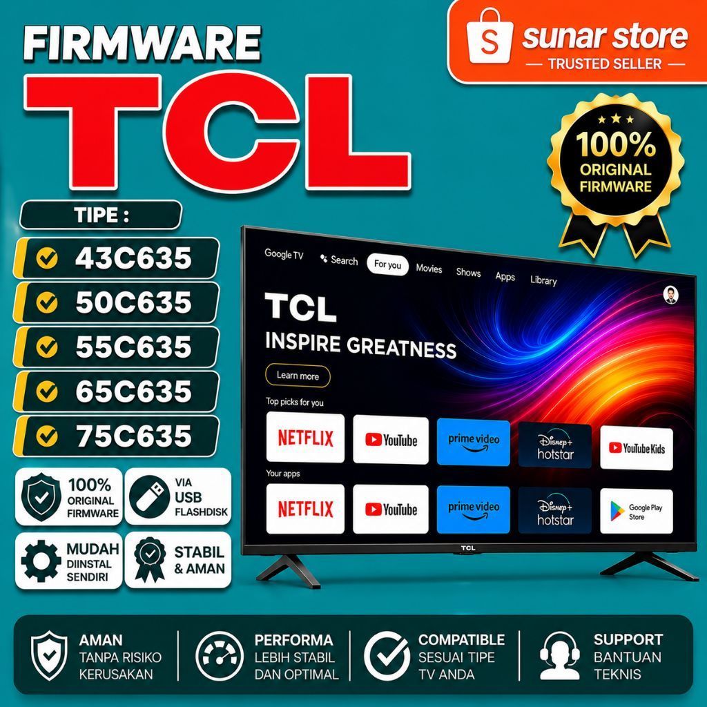 FIRMWARE TV TCL 43C635 50C635 55C635 65C635 75C635