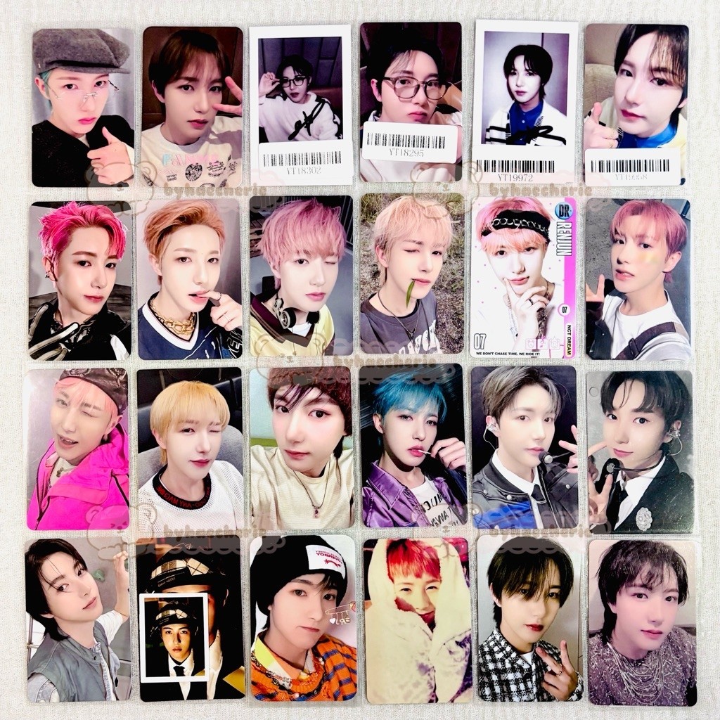 |Ready Stock| PC Photocard Renjun pelukis pink hair wink selimut gigit jari tuspi beanie lolipop bun