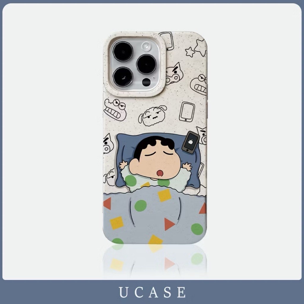 (Preloved) UCASE Case iPhone 13 Pro MAX Case iPhone Sleeping Shinchan Casing Silikon Wheat Phone Cas