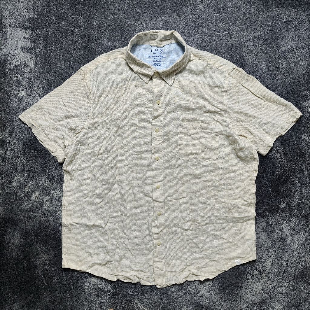 (XL) CHAPS by Ralph Lauren Linen Short Sleeve Shirt