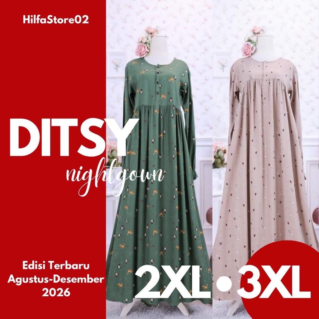DITSY Nightgown XXL XXXL Jumbo Gamis Muslimah by Ditsy Official